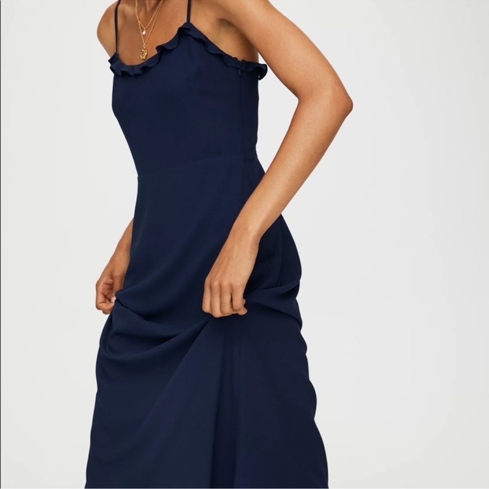 Aritzia | Wilfred Philomene Navy Blue Sleeveless Women’s Slip Midi Dress 6